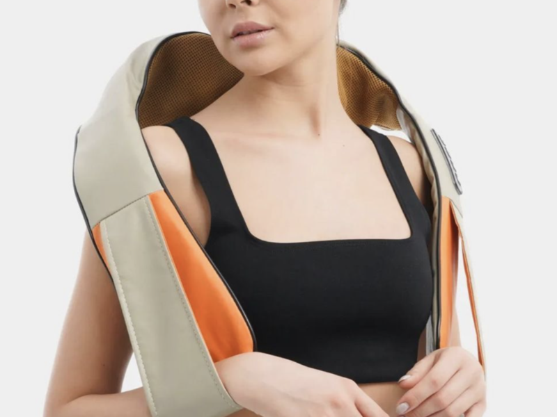 Электрический массажёр роликовый с инфракрасным излучением, массажер для шеи, Massager of Neck Kneading