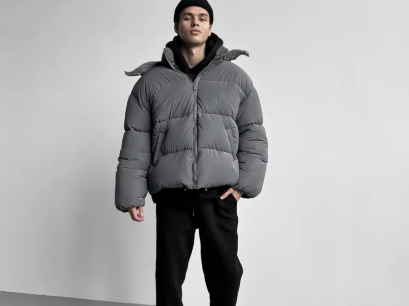 Оверсайз куртка зимова Blaid сіра унісекс пуховик жіночий чоловічий сірий теплий на зиму Код: RD414