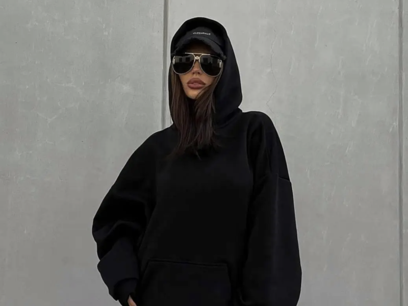 Базове жіноче оверсайз худі на флісі з капюшоном (чорне, сіре) 42-46 і 48-52 розмір