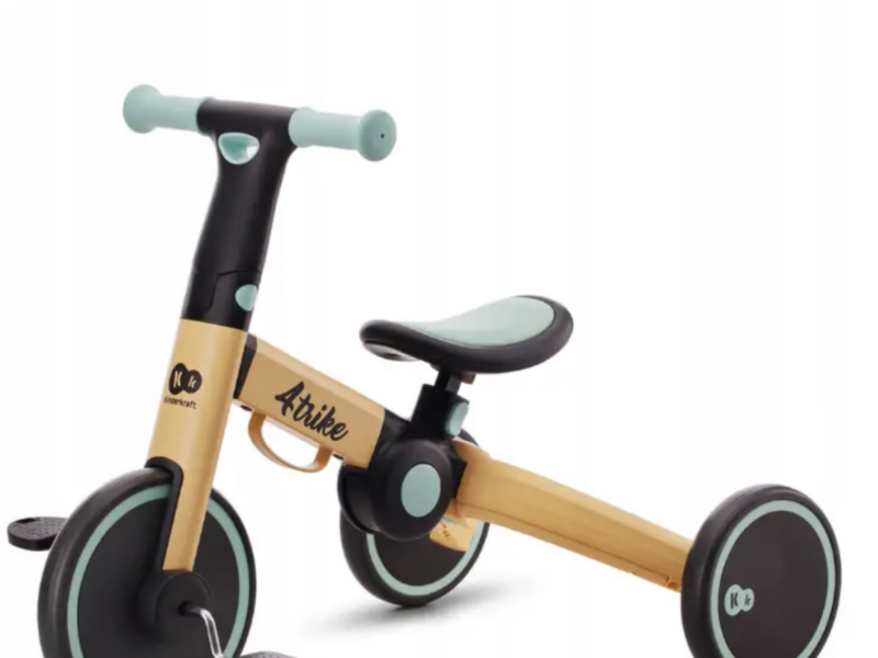 Біговел велосипед дитячий 3-х колісний з педалями 3в1 KiderKraft 4TRIKE Flower Blue / Велобіг для дітей Код: Hnrt_4404