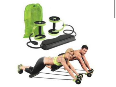 Тренажер колесо Reoflex , ролик для преса Revoflex Xtreme, чорно-салатовий (V2403)