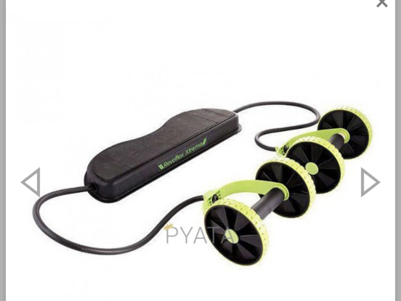 Тренажер колесо Reoflex , ролик для преса Revoflex Xtreme, чорно-салатовий (V2403)