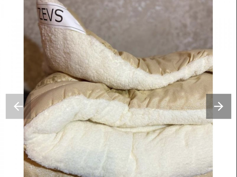 Ковдра на натуральній овчині від Zevs Vip зимова з відкритим хутром 175х210 см