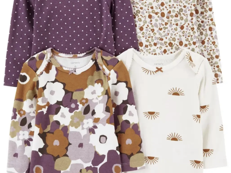 Дитячі боді з довгим рукавом для дівчинки, набір 4 шт. Сердечка Картерс Код: 2802937-1