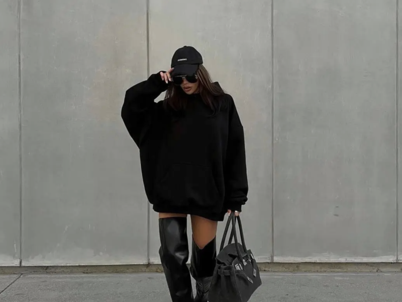 Базове жіноче оверсайз худі на флісі з капюшоном (чорне, сіре) 42-46 і 48-52 розмір