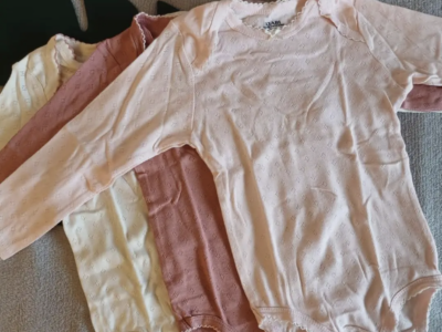 Дитячий боді для дівчинки Kiabi набір 3 шт з довгим рукавом на 36 місяців рожевий Код: DBC-1511/1