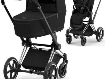 Cybex Priam чорна 4.0 дитяча коляска 2 в 1 Sepia Black шасси Chrome Black