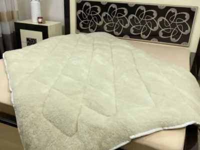 Ковдра зимова тепла з відкритим хутром полікоттон Євро 200 на 215 см ±5%