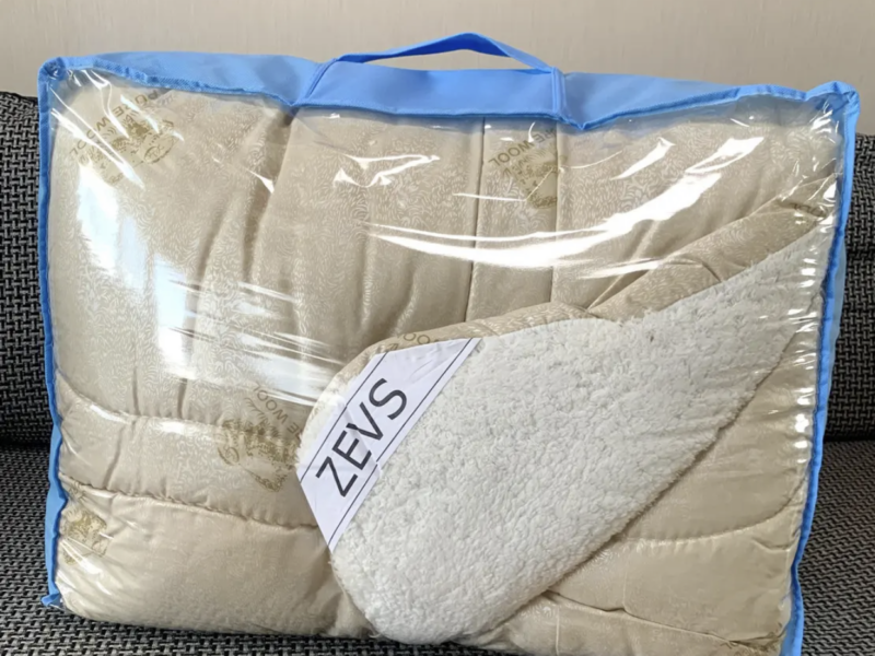 Ковдра хутряна зимова бренд "Zevs" 175х210 см двухспальна з відкритим хутром вовна