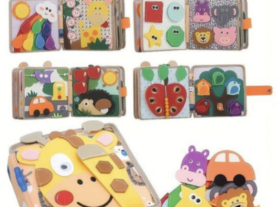 М'яка книжка-бізіборд на липучках C 64654 фетр, вивчення форм, кольорів, тварин, пальчикові ігри Жирафка Fun Game (344573575)