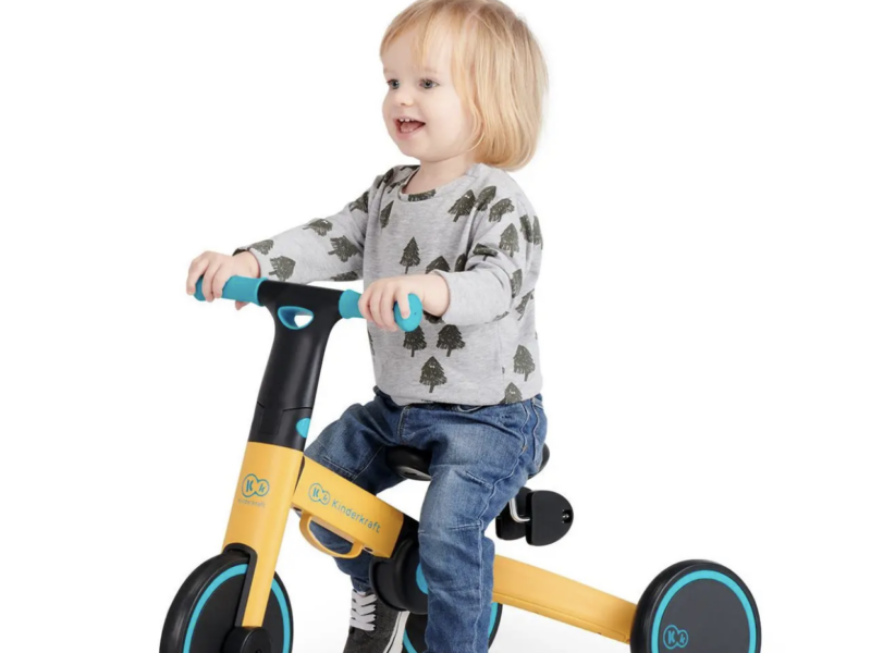Біговел велосипед дитячий 3-х колісний з педалями 3в1 KiderKraft 4TRIKE Flower Blue / Велобіг для дітей Код: Hnrt_4404