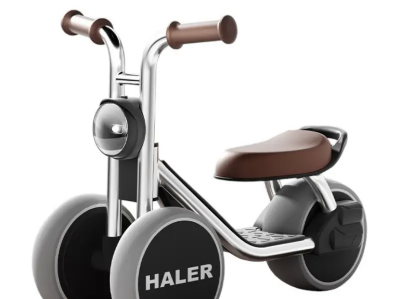 Біговел для дітей Haler, Дитячий біговел-велобіг із світловими фарами, Білий з чорним і коричневим ORB Код: Balance Bike Haler - 1