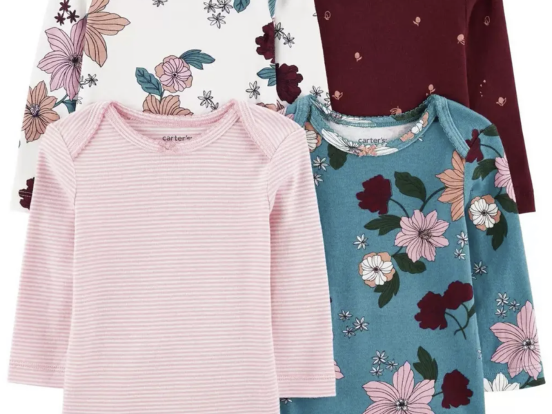 Дитячі боді з довгим рукавом для дівчинки, набір 4 шт. Картерс
