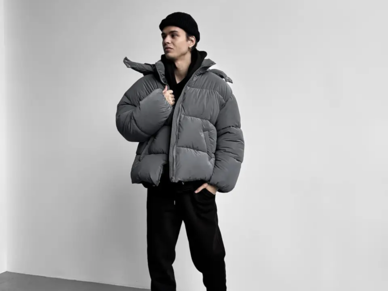 Оверсайз куртка зимова Blaid сіра унісекс пуховик жіночий чоловічий сірий теплий на зиму Код: RD414