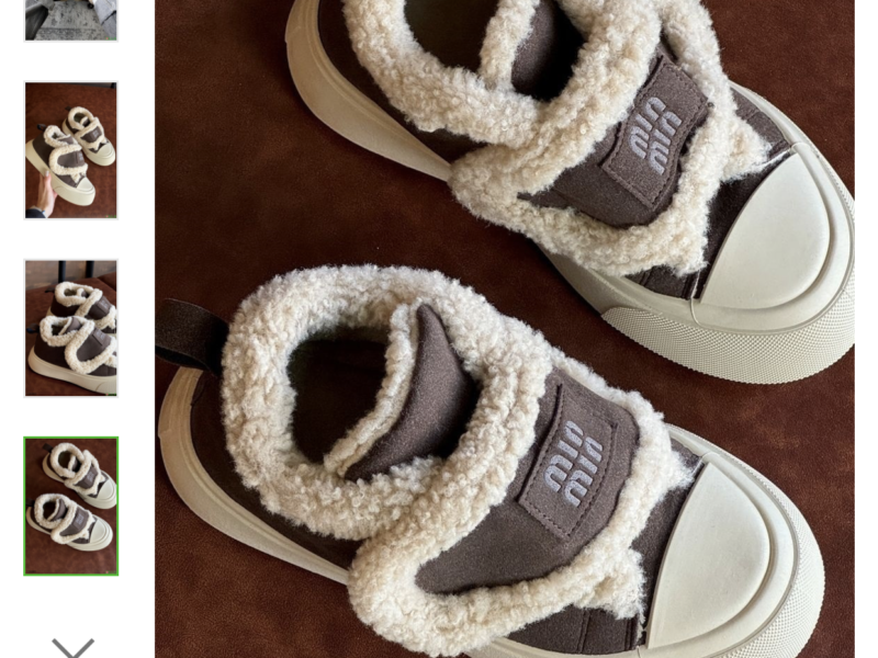 Женские теплые зимние бежево-коричневые кроссовки с липучкой-застежкой