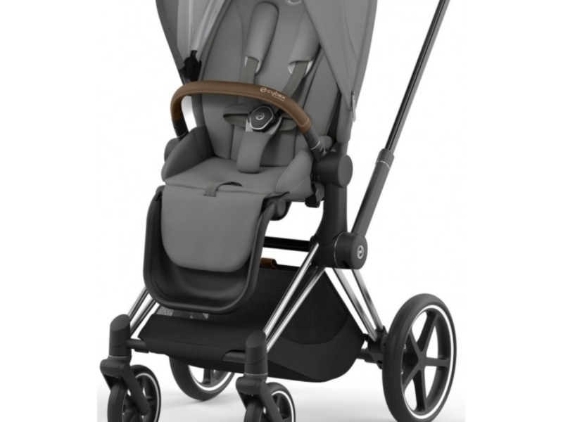Коляска детская от Cybex Priam 4.0 2 в 1 оттенок Mirage Grey на шасси Chrome Brown