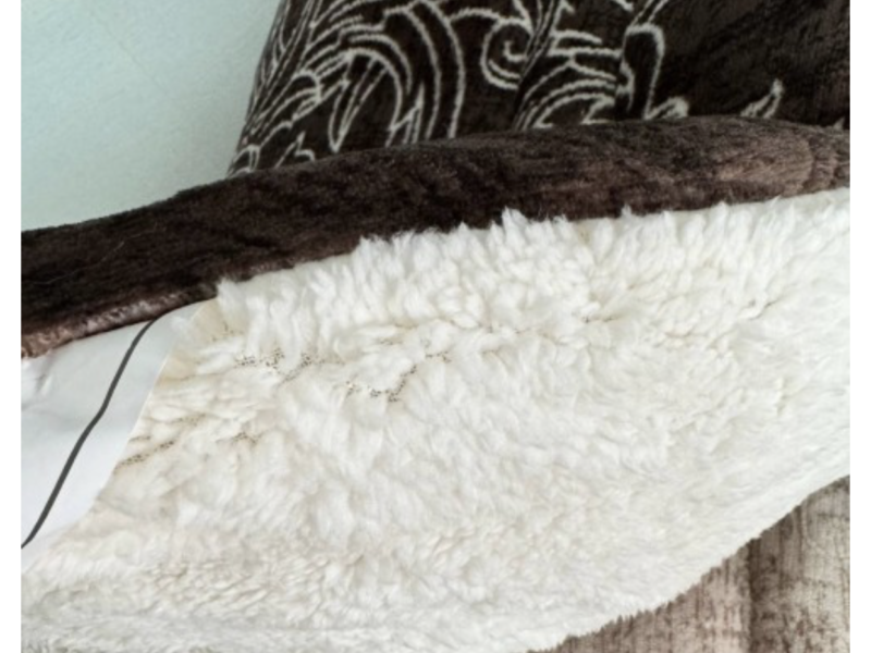 Ковдра відкрите хутро зимова дуже тепла на овчині 175х210 см фліс двоспальна