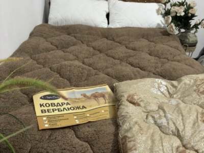 Ковдра євро двостороння вербель з відкритим хутром