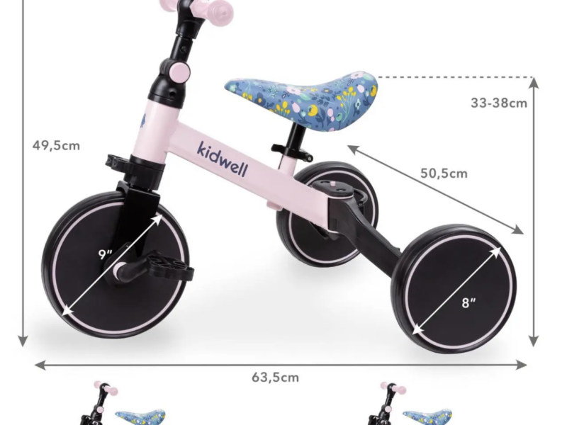 Біговел дитячий велосипед від 2 років з педалями / Каталка велобіг для дівчаток Kidwell 3в1 PICO Flower