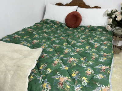 Ковдра зимова вовняна з відкритим хутром розмір 145/210