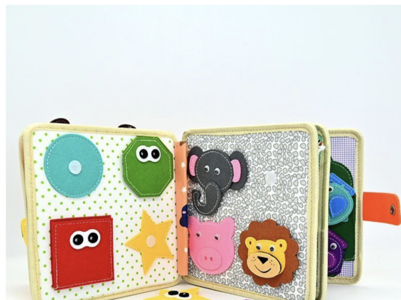 Развивающая фетровая сумочка бизиборд жираф для малышей