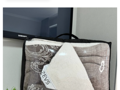 Ковдра на натуральній овчині 175/210 см фліс двоспальна