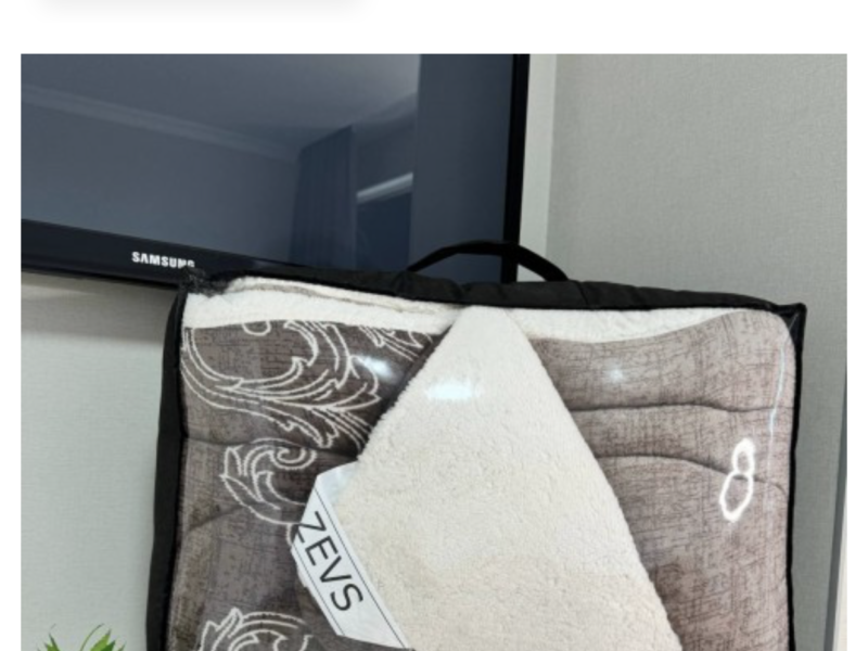 Ковдра на натуральній овчині 175/210 см фліс двоспальна