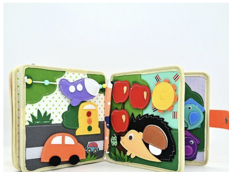 Развивающая фетровая сумочка бизиборд жираф для малышей