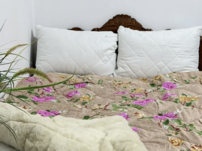 Ковдра зимова вовняна з відкритим хутром 145х210