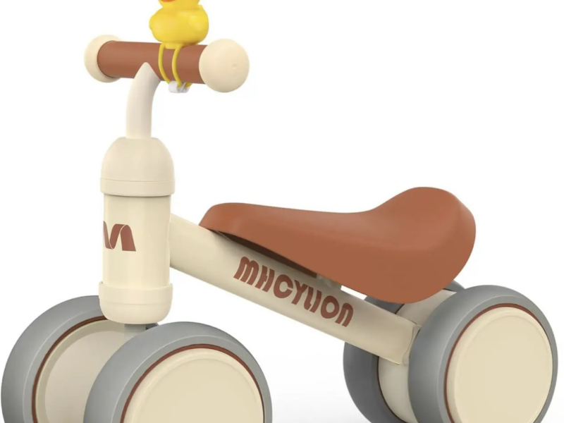 Біговел MHCYLION для дітей 10-24 місяців 4 колеса бежевий легкий баланс-байк з кошиком