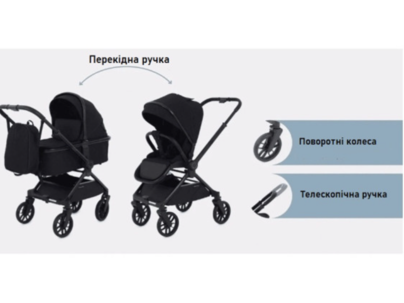 Коляска универсальная для дитини 2в1 Kidilo D900 black