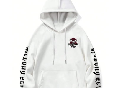 Худі оверсайз із принтом Dark Rose Темна троянда Білий, XS