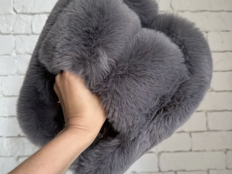 Жіночі тапочки домашні, для дому тапки з хутра, хутряні трендові тапки, з еко хутра, взуття для дому, капці Код: Tapuli1