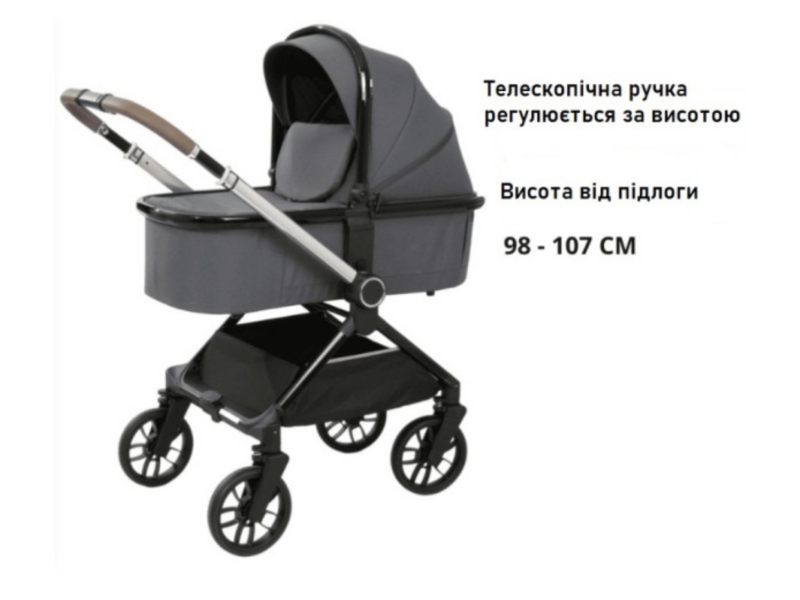 Коляска Дитяча универсальная 2в1 бренд Kidilo D900 black