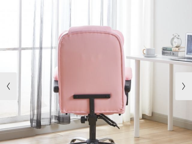 Кресло офисное на колесах Bonro розовое с подставкой для ног Код: 42400294