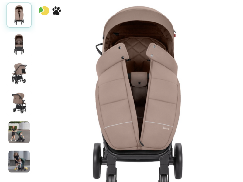 Carrello Bravo CRL-8512 прогулянкова коляска для бездоріжжя, всесезонний візок • Royal Beige