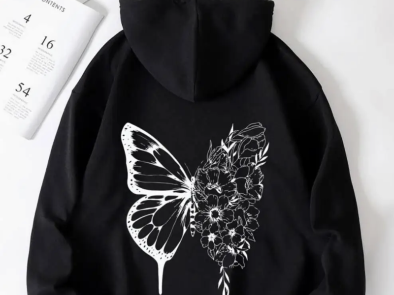 Жіночий худі з метеликом з капюшоном Код: 24