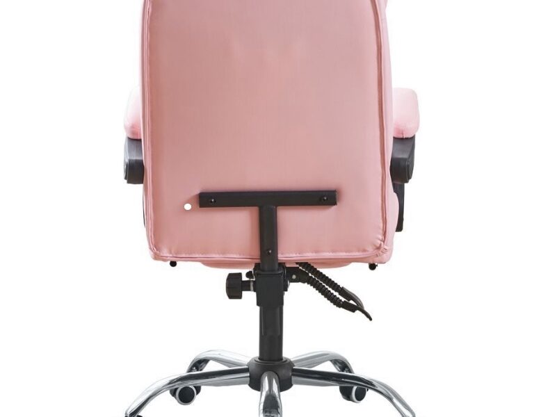 Кресло офисное на колесах Bonro BN-6071 розовое с подставкой для ног (42400294)