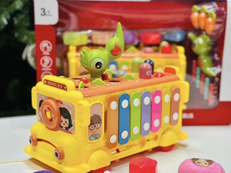 Розвивальна гра сортер для малюків Автобус іграшковий Розвивальні іграшки для найменших