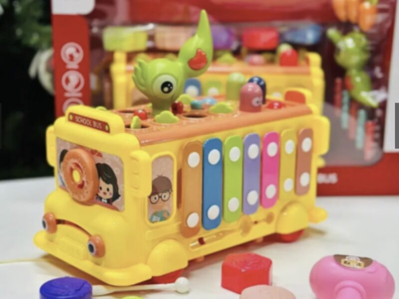 Розвивальна гра сортер для малюків Автобус іграшковий Розвивальні іграшки для найменших