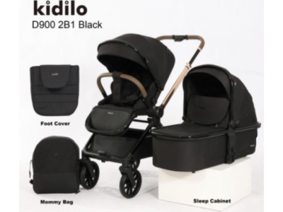 Коляска Дитяча универсальная 2в1 бренд Kidilo D900 black