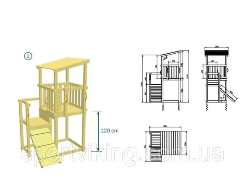 Дитячий майданчик от Blue Rabbit KIOSK + SWING