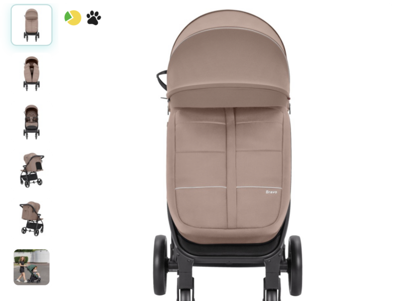 Carrello Bravo CRL-8512 прогулянкова коляска для бездоріжжя, всесезонний візок • Royal Beige