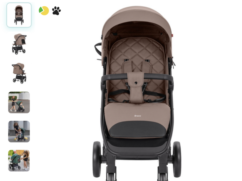 Carrello Bravo CRL-8512 прогулянкова коляска для бездоріжжя, всесезонний візок • Royal Beige