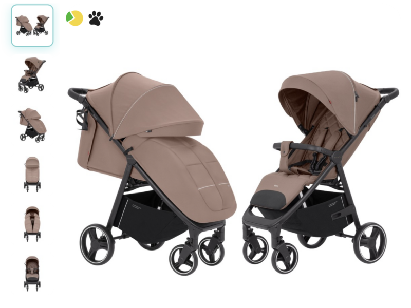 Carrello Bravo CRL-8512 прогулянкова коляска для бездоріжжя, всесезонний візок • Royal Beige