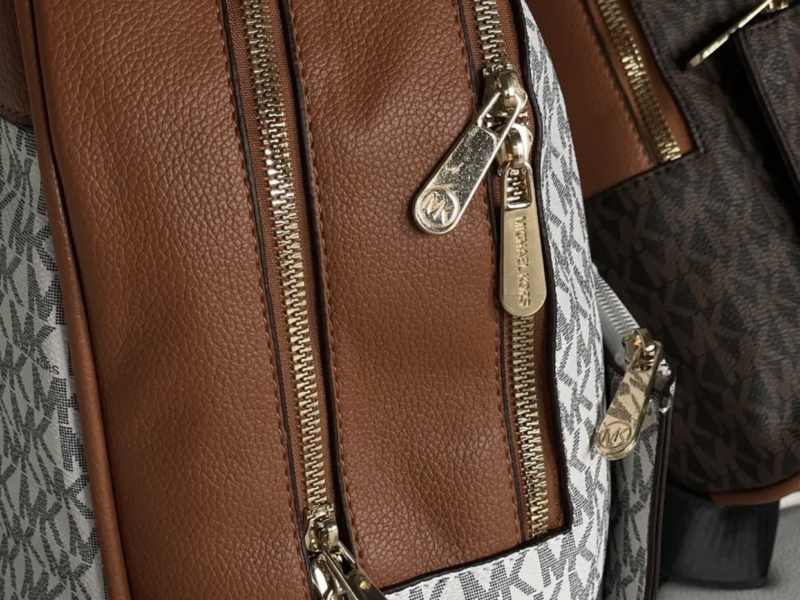 Жіночий рюкзак Michael Kors Kenly Medium Adina біло-коричневий Майкл Корс Код: 20492-6