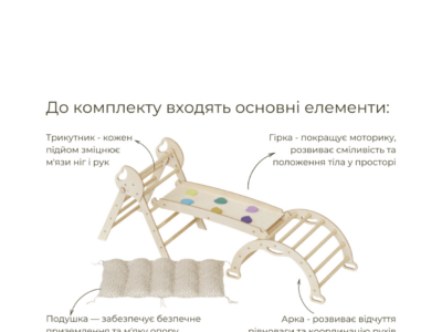 4в1 Дитячий ігровий комплекс для малюків 1–3 років: Трикутник Піклера, Арка, Гірка та Подушка
