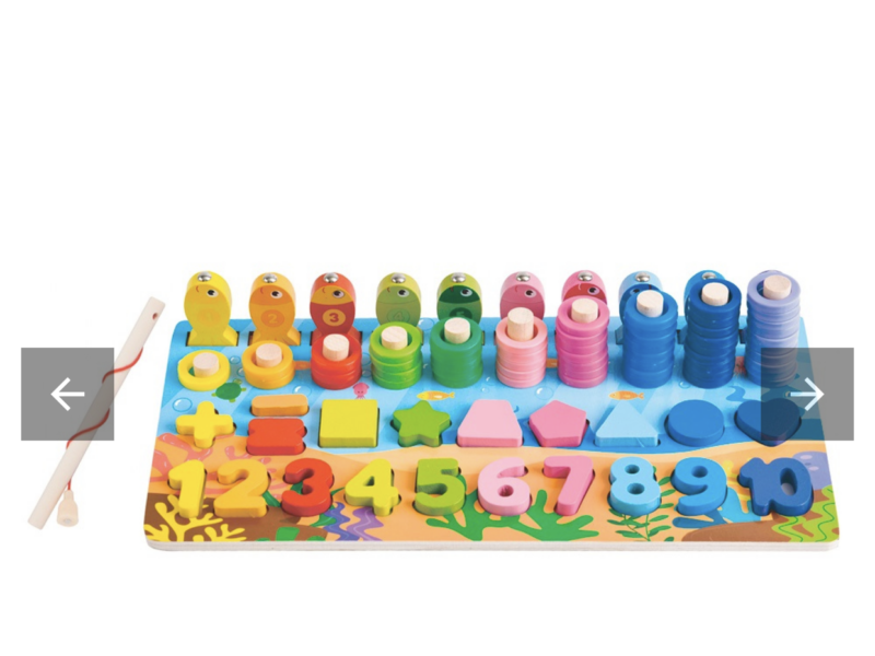 Деревянная развивающая игрушка Океания многофункциональная доска Tree Toys сортер, цифры, рыбалка, фигуры (MD 1926)