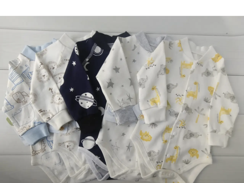 Дитячий боді з довгим рукавом для хлопчика з футеру, зріст 68 Код: ВкР5 9-052ф