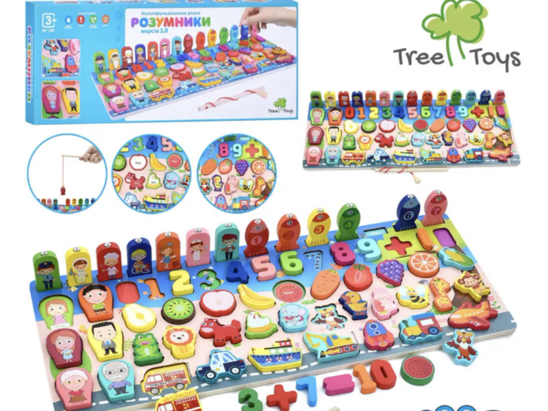 Деревяний розвиваючий дитячий Сортер по методиці Монтессорі 1980 Limo toy 5 В 1 українською мовою Код: 1726269195